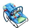 Babywippe Babyschaukel Wippe blau mit Spielb&uuml;gel und Kopfpolster