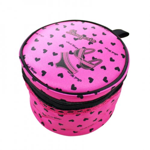 Heart Pattern Lingerie Bag Hot Pink