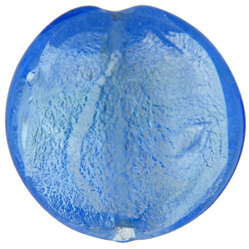Baby Blue Disc Silver Foil Murano Glass Bracelet