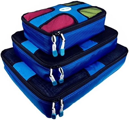 DRIFT Direct Packing Cubes 3pcs Set Travel Accessories Organizers Versatile Travel Packing Bags (Blue)