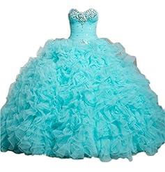  Sweetheart Ruched  Lace-Up Beaded Organza/Satin  Ball Gown Evening Dress/Prom Dress/Quinceanera Dress/Wedding Party Dress  With Ruffles