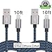 Amoner 2 Pack 10FT Extra Long Lightning Cable Nylon Braided USB Charging Cable Cord for iPhone 7,7 plus,SE, 6s 6s+ 6Plus 6, 5s 5c 5, iPad Air mini min2, iPad 4, iPod 5, iPod 7, iOS10.