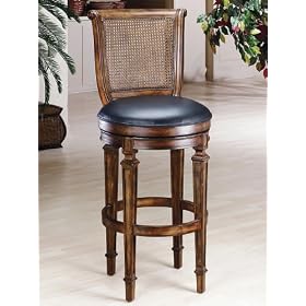 Hillsdale Furniture - Dalton Cane Back Barstool With Leather Seat - 61909 - from Barstools