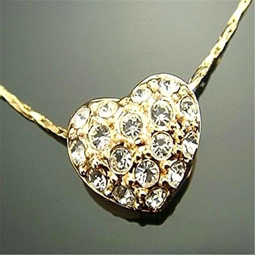 LoveCity 18K Gold Plated Austrian Crystal Anchor Heart Pendant Necklace