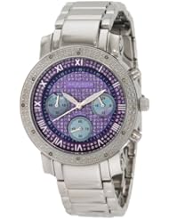 Akribos XXIV Womens AK440BU Diamond Quartz Chronograph Blue Round Bracelet Watch