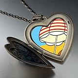 Beach Umbrella Photo Large Pendant Necklace
