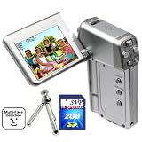 SVP HDDV-1500-Sil 11MP Max 2.4-inch LCD Digital Video Camcorder with Face detection & Image Stabilization + FREE SVP 2GB High Speed SD Memory Card & Tripod