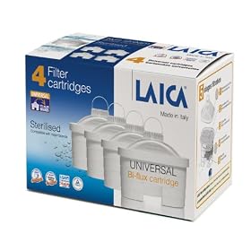 LAICA - Bi-flux 4 Pack UNIVERSAL CARTRIDGES (MADE IN ITALY) - FITS* MOST BRITA MAXTRA JUGS