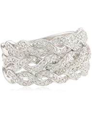 Sterling Silver Multi-Rope Diamond Ring (1/5cttw, I-J Color, I2-I3 Clarity), Size 7