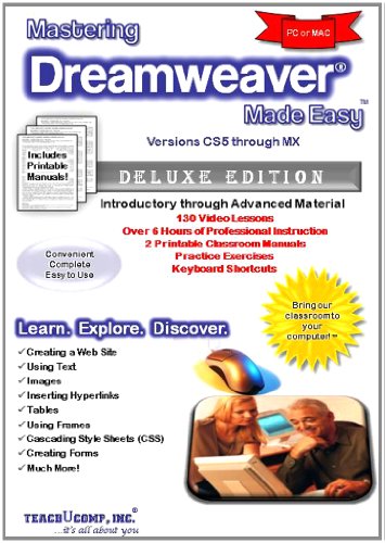 Mastering Dreamweaver Made Easy Training Tutorial v. CS5, CS4, CS3 & 8 - How to use Adobe Dreamweaver Video e Book Manual Guide. Even dummies can. - Advanced material from Professor Joe