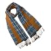 100% Viscose Double-Sided Classic Plaid and Solid Tassels Ends Long Scarf - Various Colors