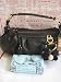 Juicy Couture Leather Black Fluffy Shoulder bag satchel Hobo Bag