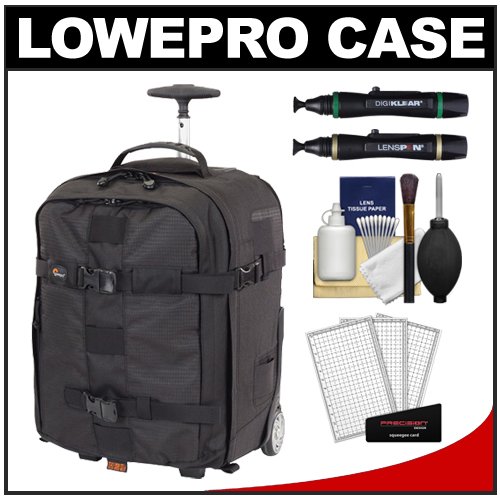 Lowepro Pro Runner x350 AW Digital SLR Camera Backpack Case with Wheels (Black) + Kit for Canon EOS 70D, 6D, 5D Mark III, Rebel T3, T5i, SL1, Nikon D3100, D3200, D5200, D7100, D600, D800, Sony Alpha A65, A77, A99 On Sale