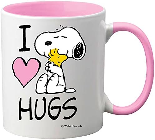Peanuts Snoopy And Woodstock I Heart Hugs Ceramic 11 Ounce Mug