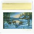 Deer By Stream Blank Holiday Cards