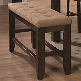 Counter Height Bench with Cushioned Seat in Walnut Finish