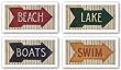 To the Lake-To The Boats-To The Beach-Go Swim Set by Zaricor 24"x12" Art Print Poster