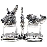 Pewter Republican and Democrat (Elephant and Donkey) Salt and Pepper Shakers
