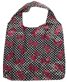 from Homeware Eco-Friendly Reusable Foldable Shopping Tote Bag with Clip On Pouch - Polka Dots Ribbons Design