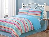 Twin Geo Stripes Multi Reversible Comforter Bedding Set