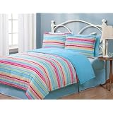 Twin Geo Stripes Multi Reversible Comforter Bedding Set