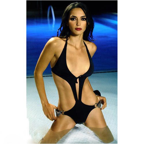 Skinny Dip Halter Monokini With Chain Sides 51026
