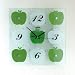 SohoDecor Green / White Apples Decorative Kitchen Glass Wall Clock