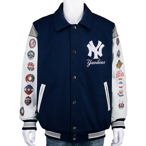 New York Yankees Wool/Leather Commemorative Varsity Jacket