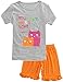 Cat Girls Pajamas for Children Cotton 2 Piece Sleepwear Clothes Kids Shorts Set