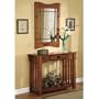 2pcs Mission Style Entry Way Foyer Console Table & Mirror Set By Coaster