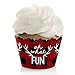 Big Dot of Happiness Prancing Plaid - Christmas and Holiday Buffalo Plaid Party Decorations - Party Cupcake Wrappers - Set of 12