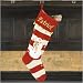Red Stripe with Snowman Applique Stocking