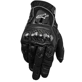Alpinestars SMX-2 Air Carbon Men's Leather/Textile Street Racing Motorcycle Gloves - Color: Black, Size: Large