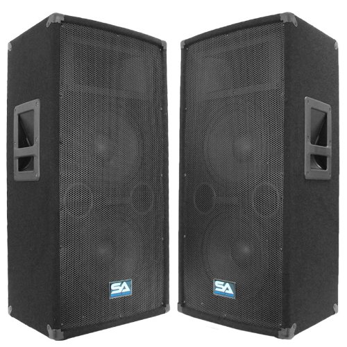 Seismic Audio 100T Pair of Dual 10Inch PA DJ Club Speakers 600 Watts