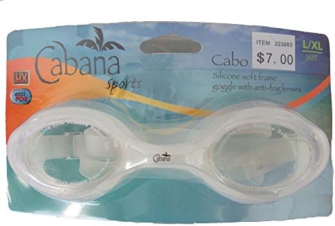 Cabana Sports, Cabo Swimming Goggles, Adult Size L/XL, (pack of 2) (White/Purple)