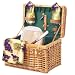 Picnic Time Napa 11.75in. Willow Basket w/ Wine & Cheese Service For 2 (Hunter Green)