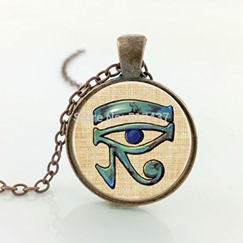 Pretty Lee 2015 New Glass Cabochon Necklace Ancient Egyptian Necklace Ancient God Horus Egypt Necklace Egyptian Mummy Glass Picture Pendant