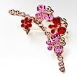 Valentines Day Jewelry Swarovski Crystal Butterfly Red Flower Dazzle Brooches And Pins