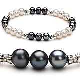 YinYang Black and White 6-7mm A Freshwater Pearl Bracelet