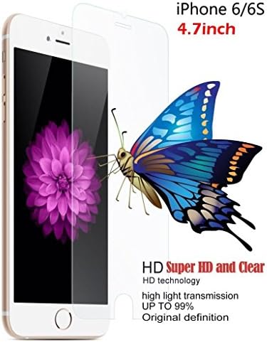 iPhone 6/6s 4.7inch Tempered Glass Screen Protector,iDFORU 0.2mm Ultra Thin 9H Hardness 2.5D Round Edge Anti Fingerprint Anti Scratch for iPhone 6/6S