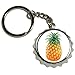 Pineapple - Nickel Plated Metal Popcap Bottle Opener Keychain Key Ring
