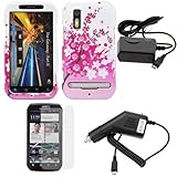 GTMax 4pcs - Spring Flowers Rubberized Snap on Hard Case + Clear LCD Screen ....