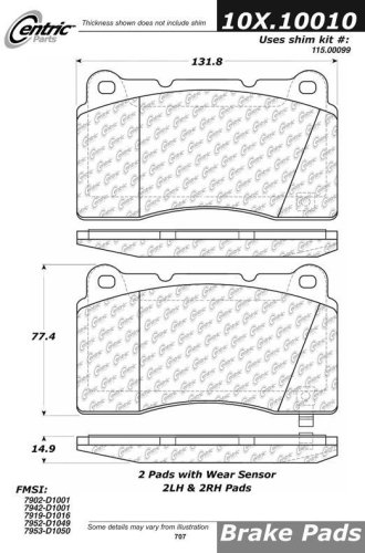 Centric Parts 100.10010 100 Series Brake Pad