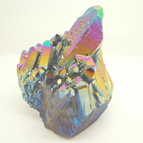 Rock &amp;Mineral Specimen Titanium Flame Aura Quartz Crystal Cluster RS391