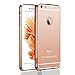 ROYBENS For iPhone 6 Plus Case, Luxury Metal Air Aluminum Bumper Detachable + Mirror Hard Back Case 2 in 1 Cover Ultra-Thin Frame For Apple iPhone 6 Plus(5.5) - Retail Packaging(RoseGold)