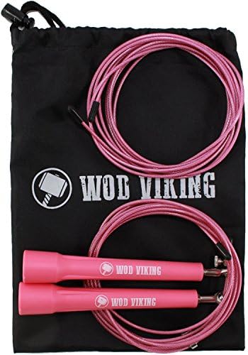 Crossfit Adjustable Speed Jump Rope With Ball Bearing Handles - For Double Unders, Strength, Boxing, MMA Training & Fitness - Men & Women - With Replacement Cable & Carrying Bag - 10 ft Jump Rope