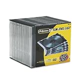 Fellowes 25-Pack Slim Jewel Cases- Black Holds One CD/DVD And Booklet