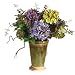 Mixed Hydrangea w/Ceramic Silk Flower Arrangement