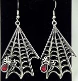Gothic Spider Web Earrings Vampire Swarvoski Crystal