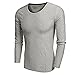 Ekouaer Men's Winter Thermal Long Sleeve Tops&Fleece Lined Pants(Gray,Medium)